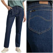Spodnie damskie - Lee CAROL PLEATED Hemp wysokie proste damskie spodnie jeansowe 7/8 W34 L33 - miniaturka - grafika 1