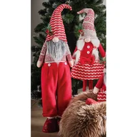 Ozdoby bożonarodzeniowe - Skrzat tekstylny krasnal stojący 91 cm czerwony - miniaturka - grafika 1