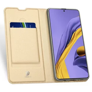 Dux Ducis Skin Pro kabura etui pokrowiec z klapką Samsung Galaxy A51 złoty - Etui i futerały do telefonów - miniaturka - grafika 3