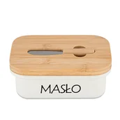 Inne naczynia kuchenne - MASELNICZKA STALOWA Z NOŻYKIEM DO SMAROWANIA E-6302 - miniaturka - grafika 1