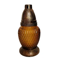 Lampiony i znicze - Znicz szklany z wkładem bursztyn 17 cm - miniaturka - grafika 1