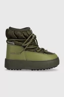 Buty dla dziewczynek - Moon Boot śniegowce dziecięce 34300300 MB JTRACK LOW NYLON WP kolor zielony - miniaturka - grafika 1