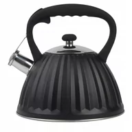 Czajniki na gaz - CZAJNIK na GAZ CZAJNIK z GWIZDKIEM POKRYWĄ 3L STAL INDUKCJA CZARNY - miniaturka - grafika 1