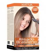 Odżywki do włosów - Kativa Brazilian Straightening zestaw keratynowy z arganem do wygładzania i prostowania włosów 145ml - miniaturka - grafika 1