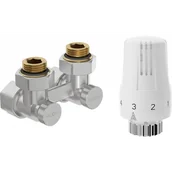 Zawory i kraniki - Mexen G01 zestaw termostatyczny dwururowy DN50, kątowy 1/2"x16 mm, nikiel - W911-016-918-01 - miniaturka - grafika 1