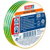 Taśmy izolacyjne i naprawcze - Taśma izolacyjna PVC do zastosowań elektrycznych 20 m x 19 mm zielono-żółta tesa - miniaturka - grafika 1