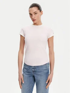 Tommy Hilfiger T-Shirt WW0WW44581 Różowy Slim Fit - Koszulki i topy damskie - miniaturka - grafika 1