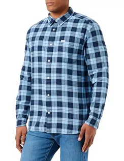 Koszulki męskie - Wrangler Koszulka męska, Cerulean Blue, L - grafika 1