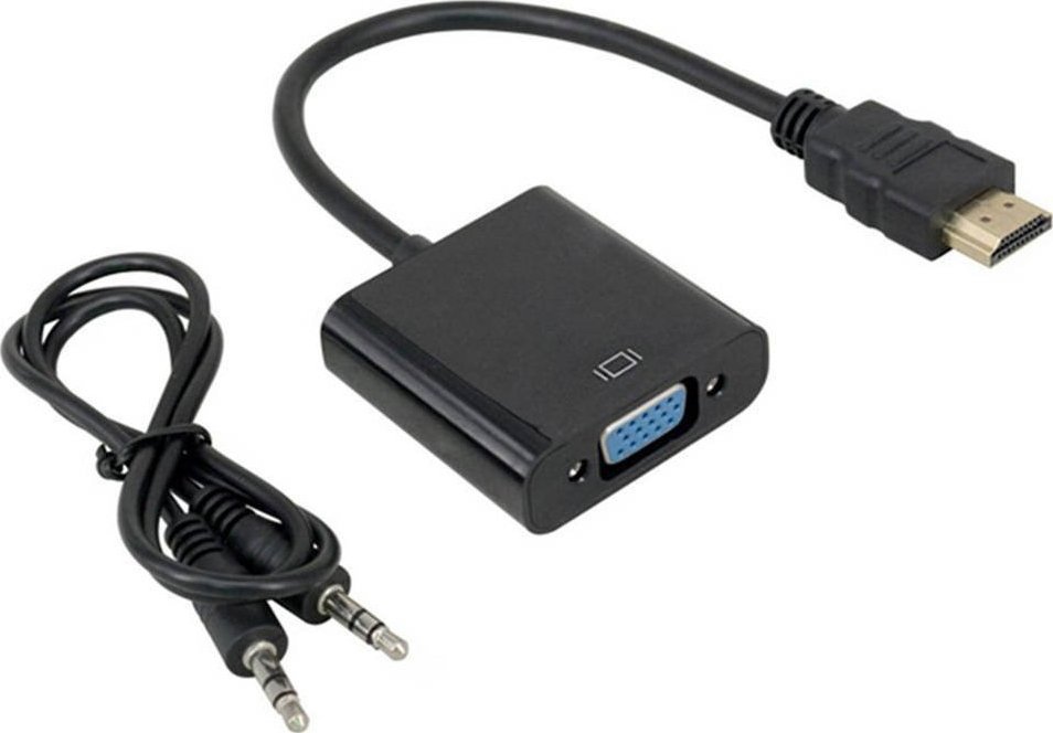Lanberg Adapter HDMI-AM do VGA + Audio na kablu Lanberg AD-0017-BK Uniwersalny
