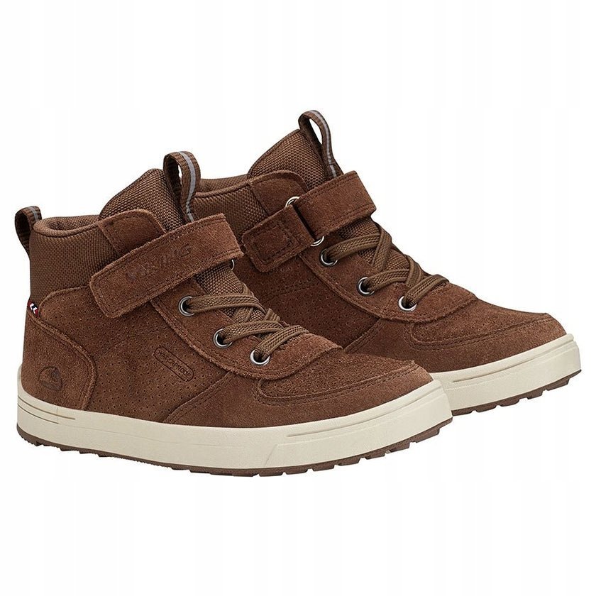 VIKING BRĄZOWE SPORTOWE BUTY DZIECIĘCE SKÓRZANE 21 16DA