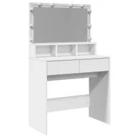Toaletki - vidaXL Toaletka z oświetleniem LED biała 80x41x134,5 cm - miniaturka - grafika 1