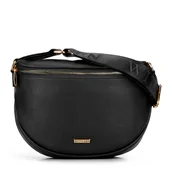 Nerki - Damska torebka nerka ze skóry ekologicznej czarno - złota - miniaturka - grafika 1