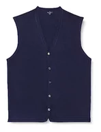 Swetry męskie - Hackett London Męski sweter kardigan GMD Merino Silk SL CDI, niebieski (granatowy), 3XL, Niebieski (granatowy), 3XL - miniaturka - grafika 1