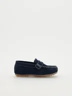 Buty dla chłopców - Reserved - Skórzane mokasyny - granatowy - miniaturka - grafika 1