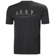 Koszulki męskie - Helly Hansen Męska koszulka z grafiką z recyklingu Skog - hebanowy, S - miniaturka - grafika 1