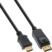 Złącza, przejściówki, adaptery - InLine® DisplayPort to HDMI Converter Cable black 7,5m - miniaturka - grafika 1