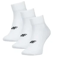 Skarpetki męskie - Skarpety casual za kostkę męskie (ZESTAW 3 szt.) 4F 4FWMM00USOCM440-10S Biały Roz. 43-46 - miniaturka - grafika 1