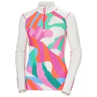 Bluzy damskie - Helly Hansen Damska bluza LIFA Merino Midweight Graphic 1/2 Zip Base Layer - miniaturka - grafika 1
