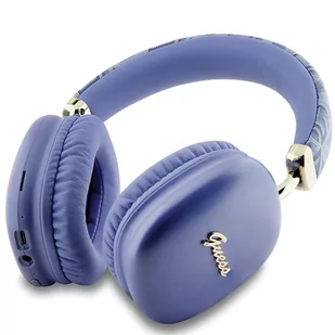 Guess słuchawki nauszne Bluetooth GUBHK1GCTCSU fioletowy/purple Gcube Metallic Script Logo - Słuchawki - miniaturka - grafika 2