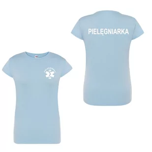 T-shirt - pielegniarka koszulka medyczna damska niebieska M - Odzież medyczna - miniaturka - grafika 1