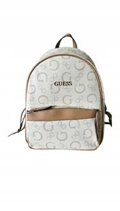 GUESS PLECAK BEŻOWY DAMSKI NA ZAMEK W LOGO MIEJSKI GNA - Plecaki - miniaturka - grafika 1