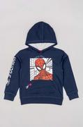 Bluzy dla chłopców - zippy bluza bawełniana dziecięca x Spiderman kolor granatowy z kapturem z nadrukiem - Zippy - miniaturka - grafika 1