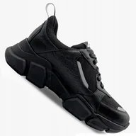 Sneakersy damskie - Buty Sportowe Damskie 4F Sneakersy Skórzane Niskie Czarne Solidne 41 - miniaturka - grafika 1