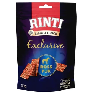 10% taniej! RINTI, przysmaki dla psa, różne rodzaje - Singlefleisch Exclusive Snack, konina, 50 g - Przysmaki dla psów - miniaturka - grafika 2