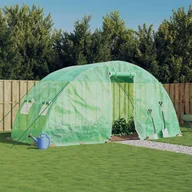 Szklarnie ogrodowe - vidaXL Szklarnia ze stalową ramą, zielona, 10 m², 5x2x2,3 m - miniaturka - grafika 1