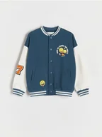 Bluzy dla chłopców - Reserved - Baweniana bluza bomber SmileyWorld® - granatowy - miniaturka - grafika 1