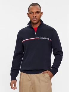 Tommy Hilfiger Sweter Global Stripe MW0MW33508 Granatowy Regular Fit - Swetry męskie - miniaturka - grafika 1