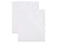Prześcieradła - LIVARNO home Komplet prześcieradeł z dżerseju z gumką, 140-160 x 200 cm (Biały) - miniaturka - grafika 1
