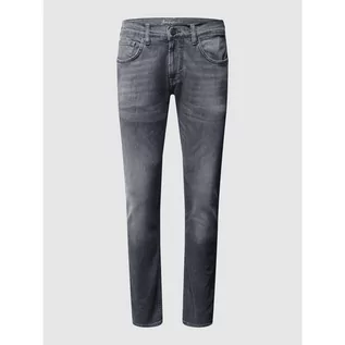 Spodnie męskie - Jeansy o kroju straight fit z dodatkiem streczu model John - Baldessarini - grafika 1