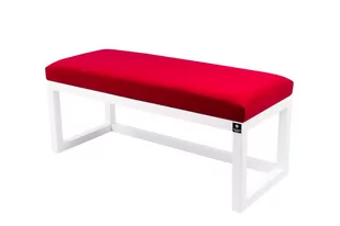 Ławka na buty LPG-2 165cm EMRAWOOD drewno lite kolor biały siedzisko gładkie kolor czerwony - Ławki do przedpokoju - miniaturka - grafika 1