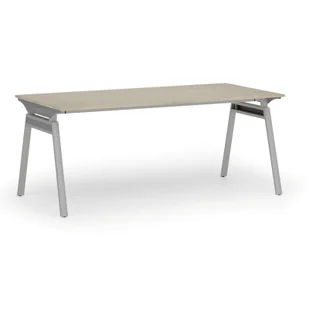 Biurko PRIMO SIGMA, 1800 x 900 mm, podstawa szara, dąb naturalny - Biurka - miniaturka - grafika 1