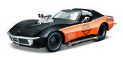 Samochody i pojazdy dla dzieci - Maisto, model kolekcjonerski Hd 1970 Corvette Czarno-Pomarańczowy 1/24 - miniaturka - grafika 1