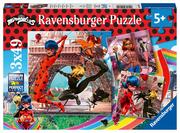 Puzzle - Ravensburger Puzzle 3x49 Miraculum: Biedronka i Czarny Kot - - miniaturka - grafika 1