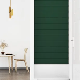 Panele ścienne, 12 szt, ciemnozielone, 90x15 cm tkanina 1,62 m² - Panele ścienne i boazeria - miniaturka - grafika 5