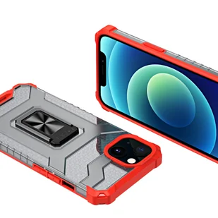 Crystal Ring Case pancerne hybrydowe etui pokrowiec + magnetyczny uchwyt iPhone 13 czerwony - Etui i futerały do telefonów - miniaturka - grafika 5