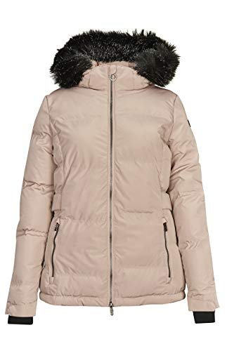 Killtec Damska kurtka pikowana Arela o wyglądzie puchu, z odpinanym kapturem i odpinanym futrzanym kołnierzem, słup wody 10 000 mm