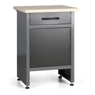 Stoły warsztatowe - B2B Partner Stół roboczy HOBBY III, 840 x 600 x 600 mm, 1 szuflada TC-004 RAL7040/7012 - miniaturka - grafika 1