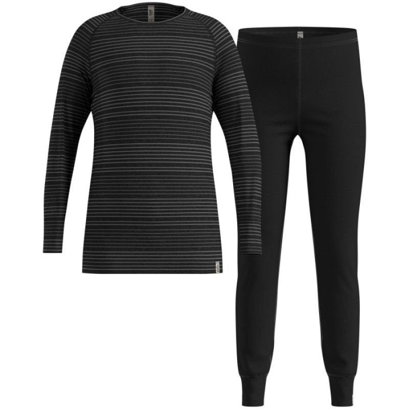 Bielizna termoaktywna - zestaw Odlo Set long ACTIVE WARM SET roz. 128cm Czarna