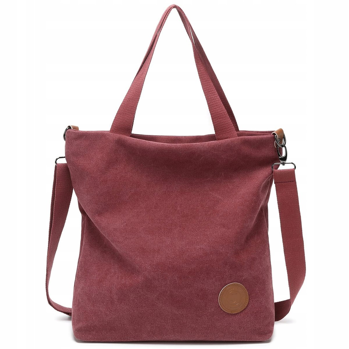 Płócienna Torba Damska Winny Czerwień
