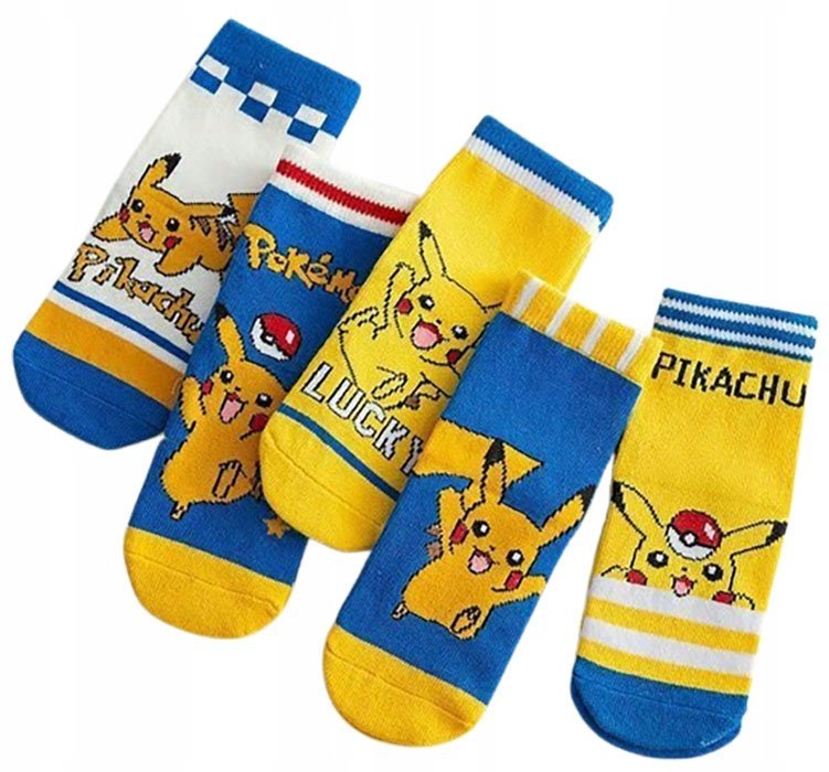 SKARPETY dziecięce BAWEŁNIANE skarpetki z PIKACHU 13-15cm POKEMON 1 PARA