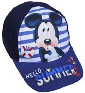 Czapki damskie - Granatowa, chłopięca czapka z daszkiem, w paski Myszka Mickey Disney 54 cm - miniaturka - grafika 1
