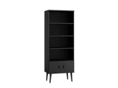 Regały - Regał drewniany Venuci drzwiczki 79 cm czarny - miniaturka - grafika 1