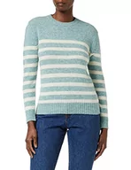 Swetry damskie - United Colors of Benetton Koszulka damska G/C M/L 103me1n23 sweter, szary biały 931, L - miniaturka - grafika 1