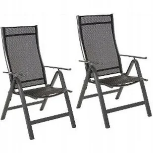 2-jų sulankstomų kėdžių komplektas Fieldmann Flexy Plus, juodas - Fotele i krzesła ogrodowe - miniaturka - grafika 1