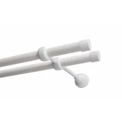 Karnisze - Karnisz KOWALSKI Luna z kółkami podwójny 160 cm Biały - miniaturka - grafika 1