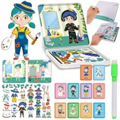 Układanki dla dzieci - Puzzle Magnetyczne Montessori Ubieranie Lalki 62 Elementy U975 - miniaturka - grafika 1